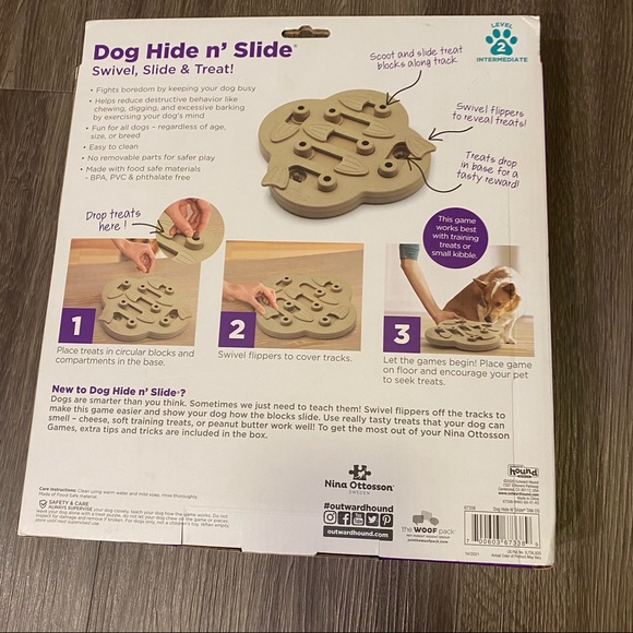 Outward Hound Dog Hide N' Slide Interactive Treat Puzzle Dog Toy, Tan - Picture 2 of 2